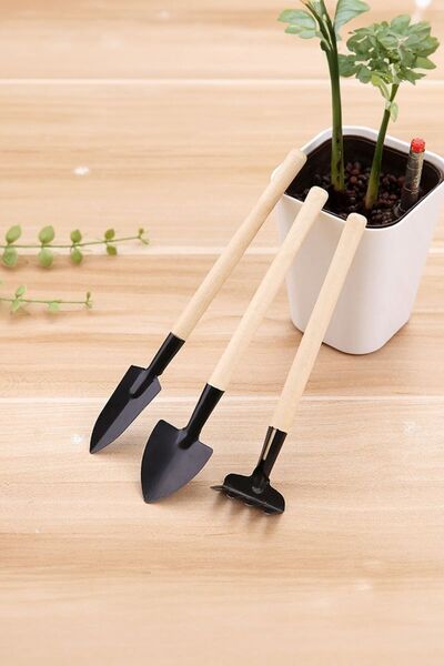 Weather Forecast 3 Parça Metal Mini Bitki Bahçe Hobi Saksı Bakım Kazma Kürek Tırmık Set mt270