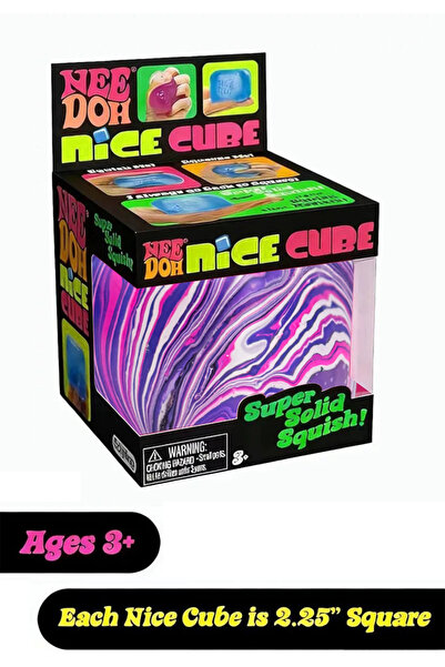 Needoh Nice Cube -Sensory Squeeze Toy with Super Solid Squish -Purple- 2.25" ...