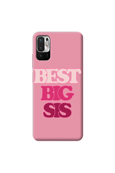 Other Xiaomi Redmi Note 10 Pro 5G Best Big Sis Pink Colored Silicone TPU Θήκη