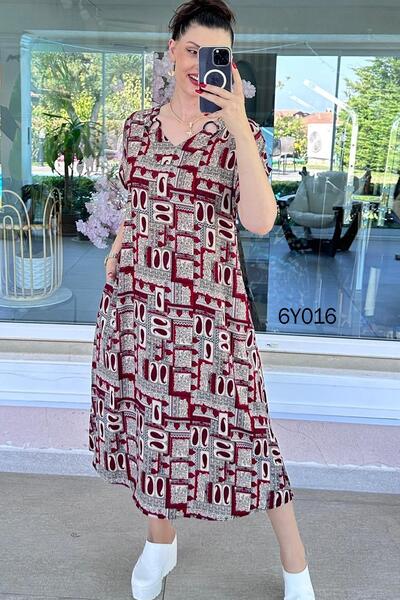 İnce Topuk Ring Detail Viscose Dress 6Y016