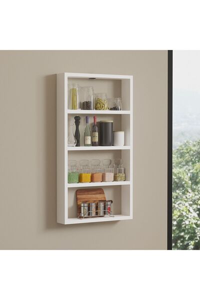 UnicUtil Raft de Perete UnicUtil, Etajeră Suspendată Modernă Albă pentru Livi...