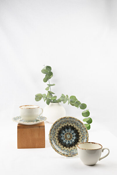 By Bone Porselen Armonia 4 Parça 2 Kişilik Porselen Cappuccino ve Latte Kahve...