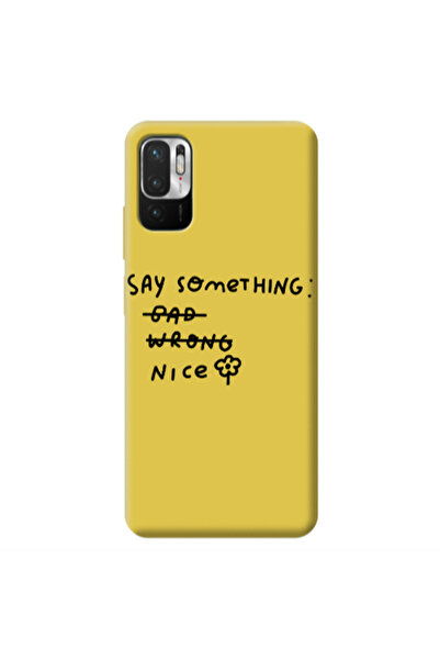 Other Xiaomi Redmi Note 10 Pro 5G Say Something Yellow Colored Silicone TPU Θήκη