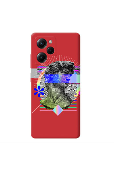 Other Xiaomi Poco X5 Pro Statue pixels Red Colored Silicone TPU Θήκη