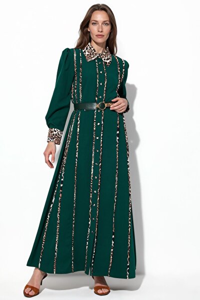 Hiccup Msn Leopard Patterned Long Shirt Dress