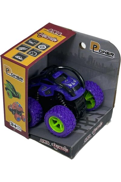 D-Power Friction Inertia Off-Road Car - Purple: Roll Over Stunt Car 3+