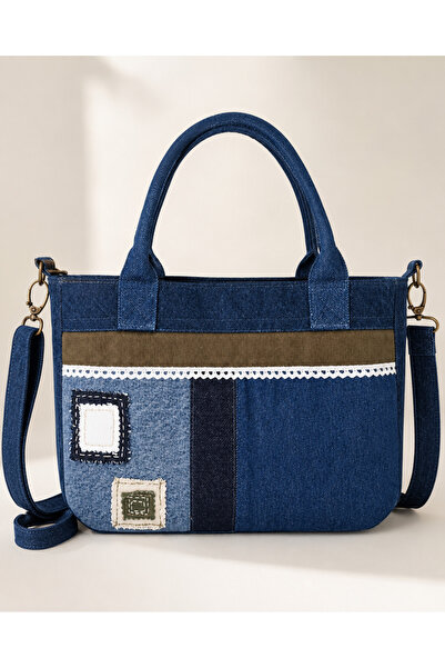 yaseminhandmade El Yapımı Denim Patchwork Kadın Omuz ve Çapraz Çanta