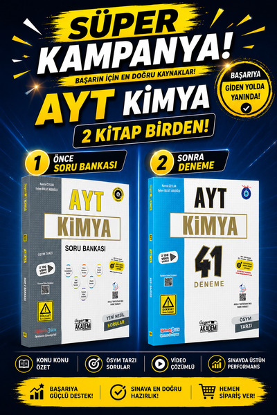 Üçgen Akademi Süper Kampanya AYT Kimya Konu Özetli Soru Bankası + 41 Deneme
