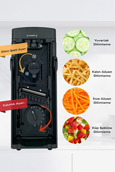 Demy Haus Mandolin Grater Potato Slicer Vegetable Chopper, 4-in-1 Adjustable Blade, Vacuum Base