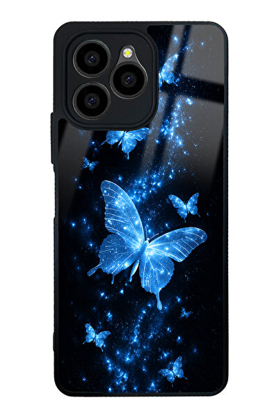 Spoyi Omix X6 Blue Galaxy Butterfly Tasarımlı Glossy Telefon Kılıfı