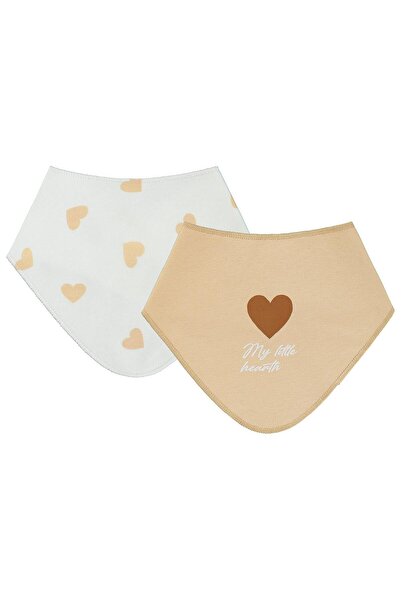 Civil Baby Heart Printed Baby Bib - Powder