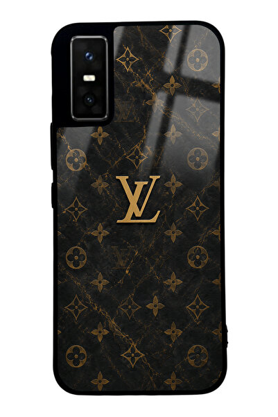 Spoyi İnfinix GT 30 Pro Black Mermer Gold LV Tasarımlı Glossy Telefon Kılıfı