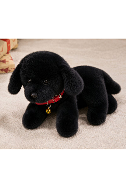 liore dünyası Sevimli Siyah Peluş Köpek Oyuncak – Ultra Yumuşak Sarılmalık Uy...