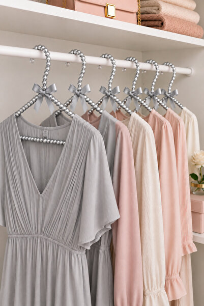 ARVALE Luxury Gray Pearl Clothes Hanger Decorative Garment Hanger