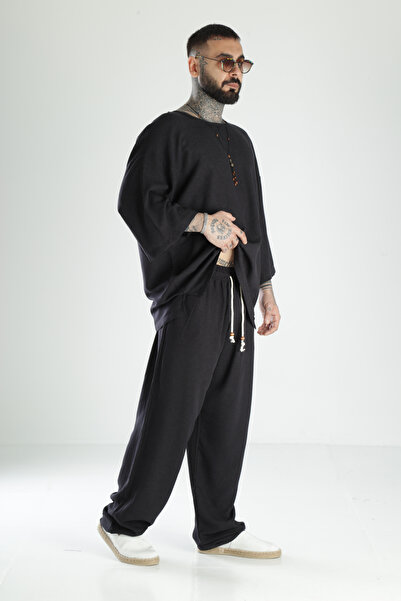 COCOPELLI Oversize Black Linen Set Coc3211