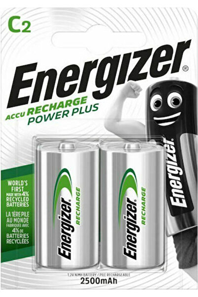 Energizer Power Plus Επαναφορτιζόμενη Μπαταρία C Ni-MH 2500mAh 1.2V 2 τεμάχια