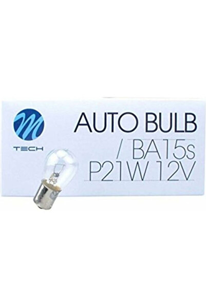 M-TECH Λάμπες Αυτοκινήτου P21W-BA15S-1156 Αλογόνου 12V 21W 10 τεμάχια
