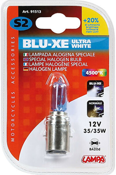 Lampa Λάμπες Μοτοσικλέτας Blu-Xe S2-BA20d Αλογόνου 4500K Λευκό 12V 35W 1 τεμάχιο