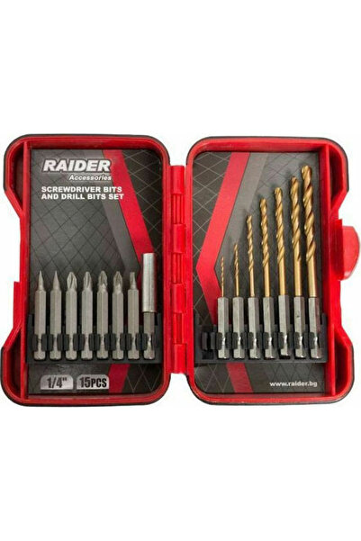 Raider Σετ 15 τρυπανιών με εξαγωνικό στέλεχος Κωδικός: 157795