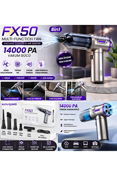Subzero FX50 8'i 1 Arada Kablosuz Hava Üfleyici & Vakum Temizleyici – 14000 P...