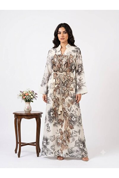 DAY BY DAY Luxurious Embroidered and Lined Jalabiya with Long Sequin Embroidery