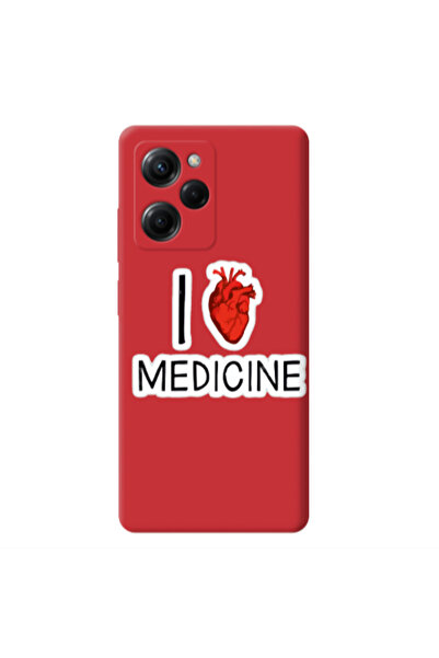 Other Xiaomi Poco X5 Pro I Love Medicin Red Colored Silicone TPU Θήκη