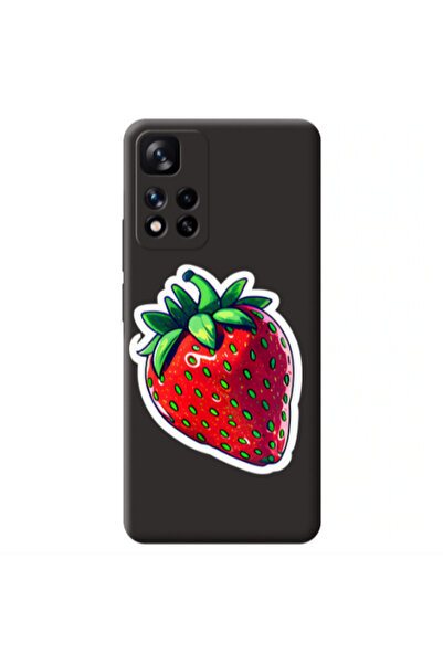 Other Xiaomi Redmi Note 11 Pro 5G strawberry Black Colored Silicone TPU Θήκη