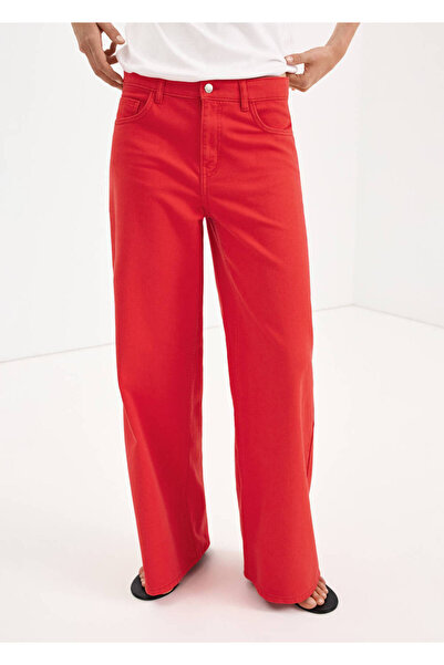 MANGO Woman Wide leg düşük belli jean pantolon