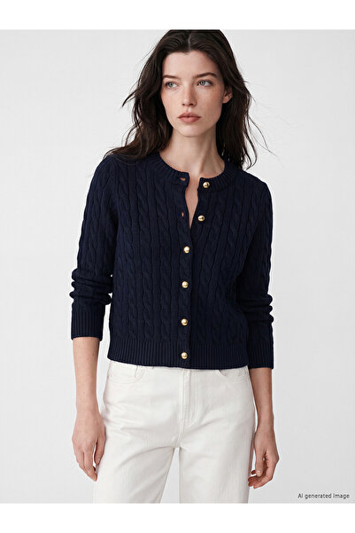 LC Waikiki Peak New Season Hair Braid Patterned Women's Knitwear Cardigan