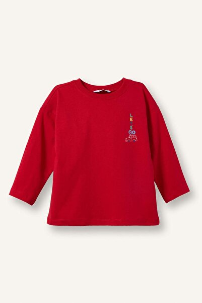DeFacto Oversize Crew Neck Printed Long Sleeve Red T-Shirt Baby Boy I0137A526Au