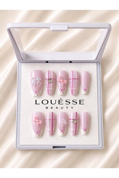 Louesse Beauty 3D Kore Kawaii Takma Tırnak | Çiçek, Kelebek, Kurdele, Karakte...