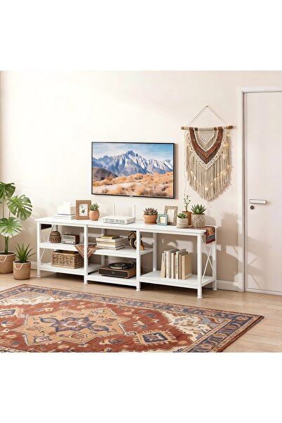 DASEN طاولة تلفزيون 180*40*60 سم، حامل تلفزيون لأجهزة التلفزيون حتى 75 بوصة، ...