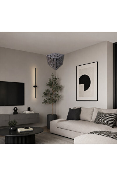 RVT Design Viral 3D Tavan Köşe Küpü | Optik İllüzyon Duvar Dekoru