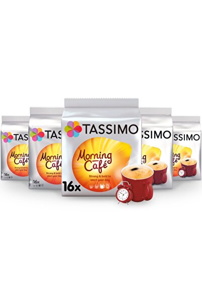 tassimo Set 5X Capsule de cafea Morning Cafe, 80 de băuturi x 215 ml, 80 de c...