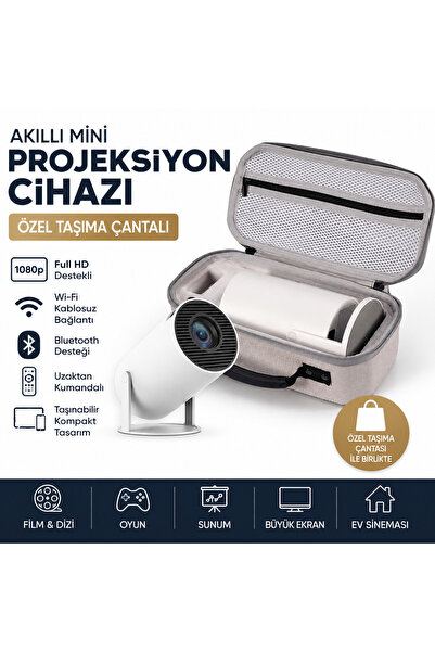 Genel Markalar Akıllı Mini Projeksiyon Cihazı + Özel Taşıma Çantası | Full HD...