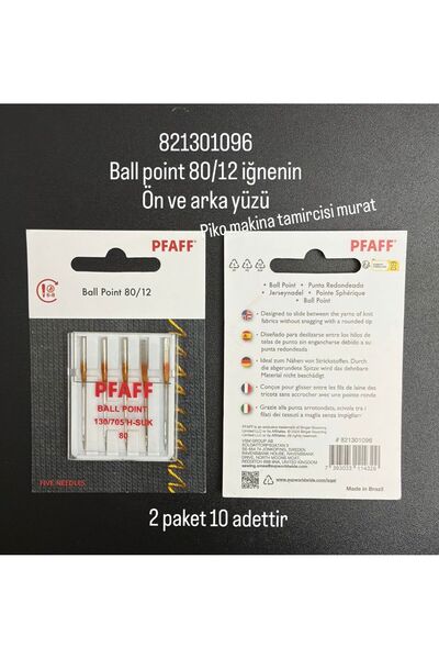 Pfaff 821301096 JARSE İĞNESİ 12 NO. (1 PAKET=5 ADET) 2 PAKETTİR