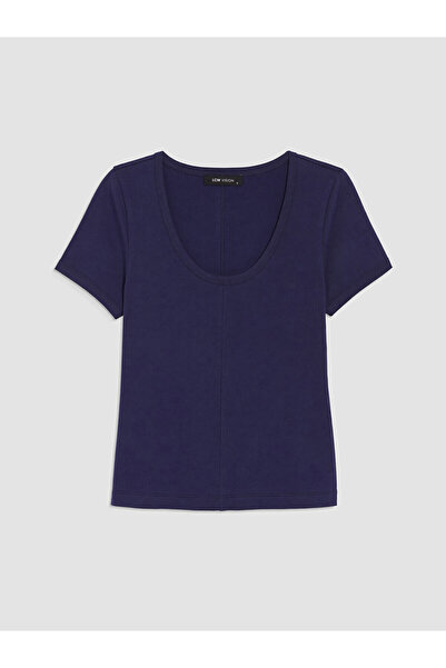 LC Waikiki Peak New Season U-Neck 100% Cotton Women's T-Shirt