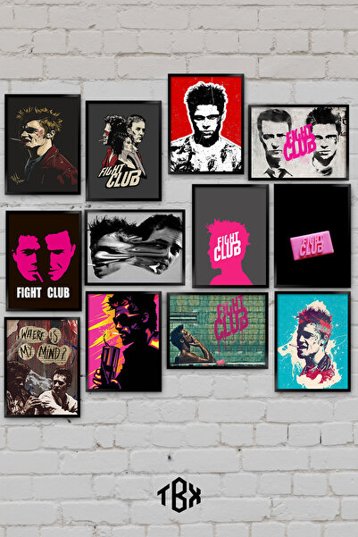 tablomaxtbx 12 Parça Fight Club Dövüş Kulübü Tyler Durden Film Dekoratif MDF ...