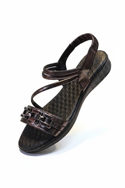PAPATAY 7934 Women's Silver Detailed Thin Cross-Strap Sandals - Women's Styli...