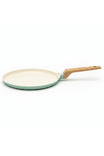 Nautilus Forged Aluminium Crepe Pan 24 cm – Cream & Sage Green | Non-Stick | ...