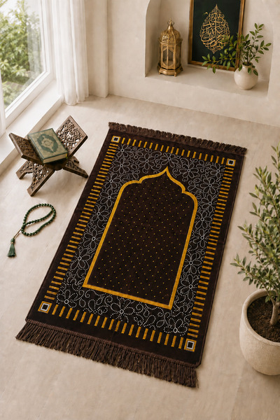 Bella Home Uludağ Spiegel Premium Velvet Prayer Rug – Luxurious, Stylish, and...