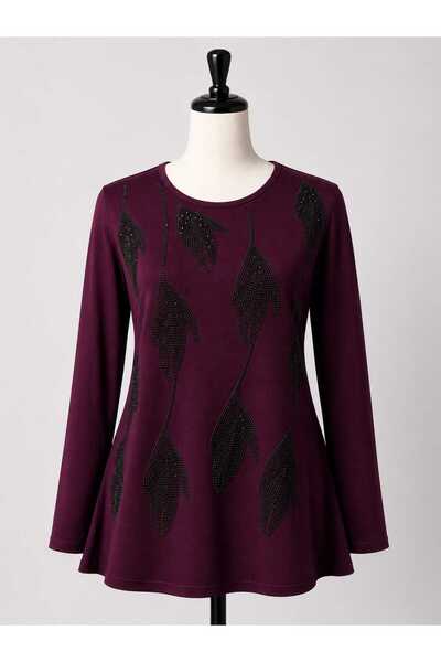 ÖZCAN Women's Stone Embellished Mother Combed Cotton Blouse (New Season - 2026)