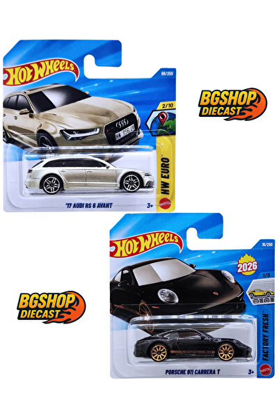 HOT WHEELS 17 Audi RS 6 Avant - Porsche 911 Carrera T (2 li Set)