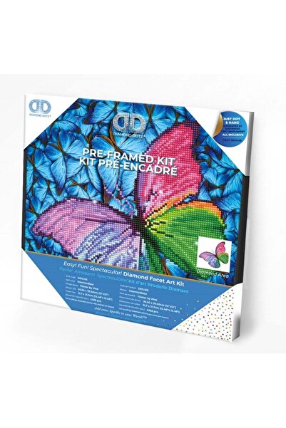 Liva Craft Diamond Mosaic Painting Butterfly, Framed – 30.5 X 30.5 cm