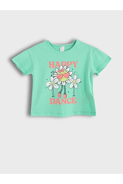 LC Waikiki Crew Neck Printed Short Sleeve Baby Girl T-Shirt