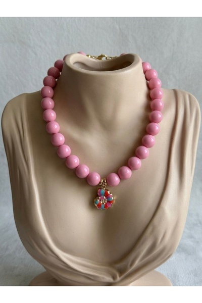 BEAD BERRY Pembe Boncuklu Zarif Tasarım Kolye