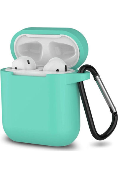 OEM Θήκη σιλικόνης με γάντζο για AirPods 1/2 σε πράσινο χρώμα για Apple AirPo...
