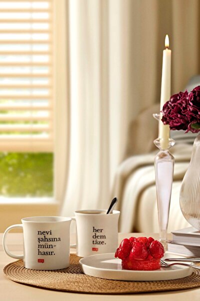 Paşabahçe Her Dem Fresh Porcelain Mug, Stylish Design