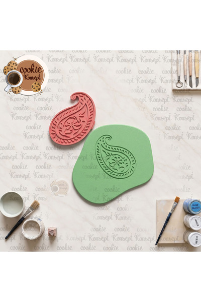 CookieKonsept Water Drop Ceramic Mold Stamp 12cm |   Compatible with Clay, Mu...