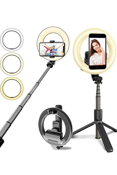 ELTRAZONE Selfie Stick with Light, LED Ring Light Battery Powered with Tripod...